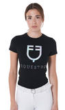 T-shirt Donna  slim fit stampa logo multicolore -Equestro