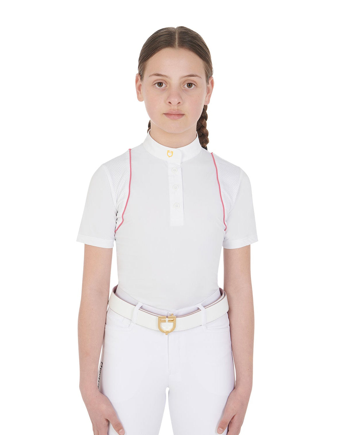 Polo bambina da concorso con bottoni slim fit