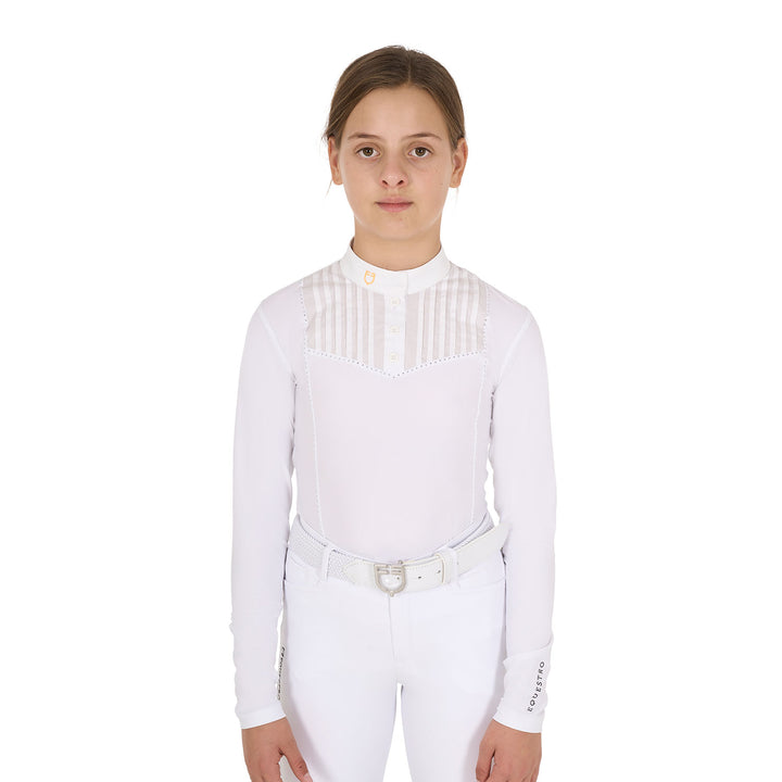 Polo bambina slim fit concorso con strass