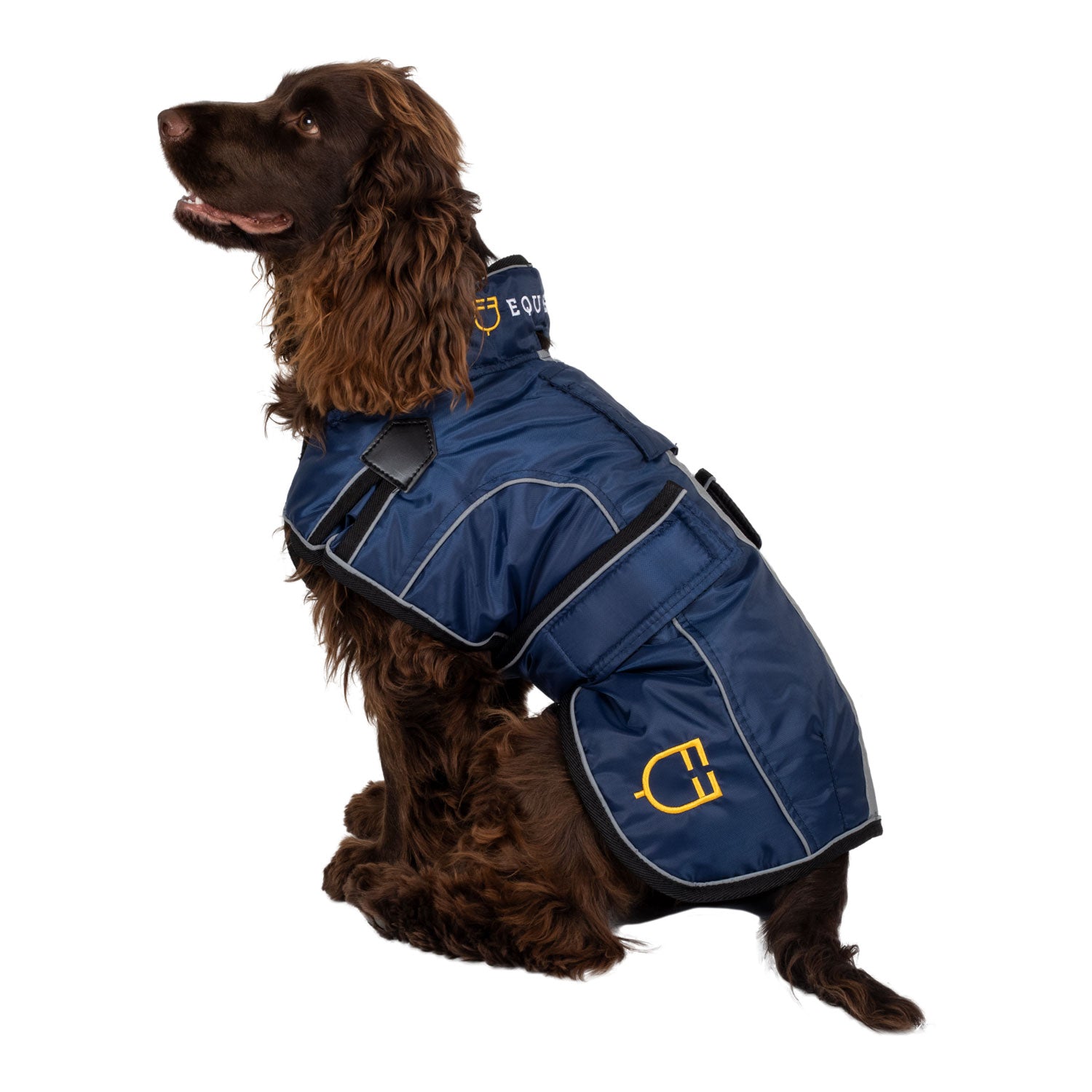 Cappotto per cane con piping catarifrangente